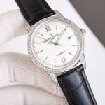 TW Factory Vacheron Constantin Patrimony 9015 Movement 40mm Italian Cowhide Leather Strap Diamond Bezel Watch